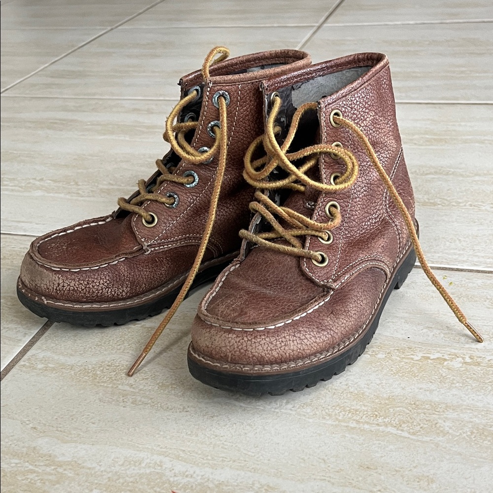 Land’s End Brown Leather Boots Size 12